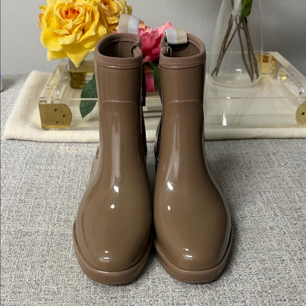 kate spade Taupe Glossy Rain Ankle Boots